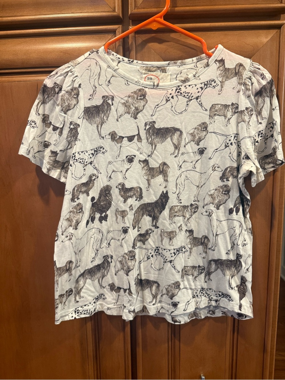 Anthropologie limited edition Dog conversation Print Short Sleeve Tee  size XS